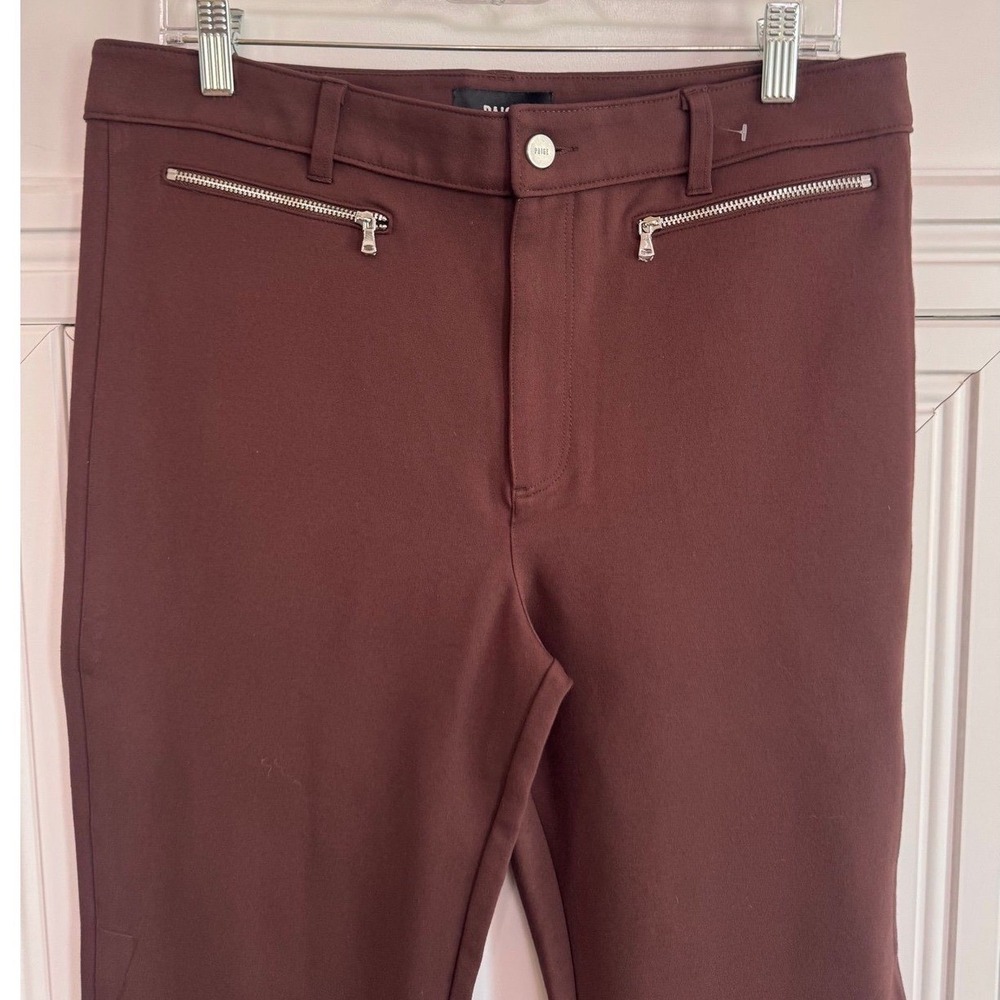 PAIGE Brown Bell Canyon Flare Pants‎ High Rise Zipper Pocket Pants Size 12 NEW - Picture 2 of 4